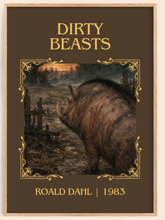Dirty Beasts Classic Book Art Print by Roald Dahl – book poster