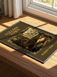 Lullaby Town Classic Book Art Print by Robert Crais – print on a sunlit desk
