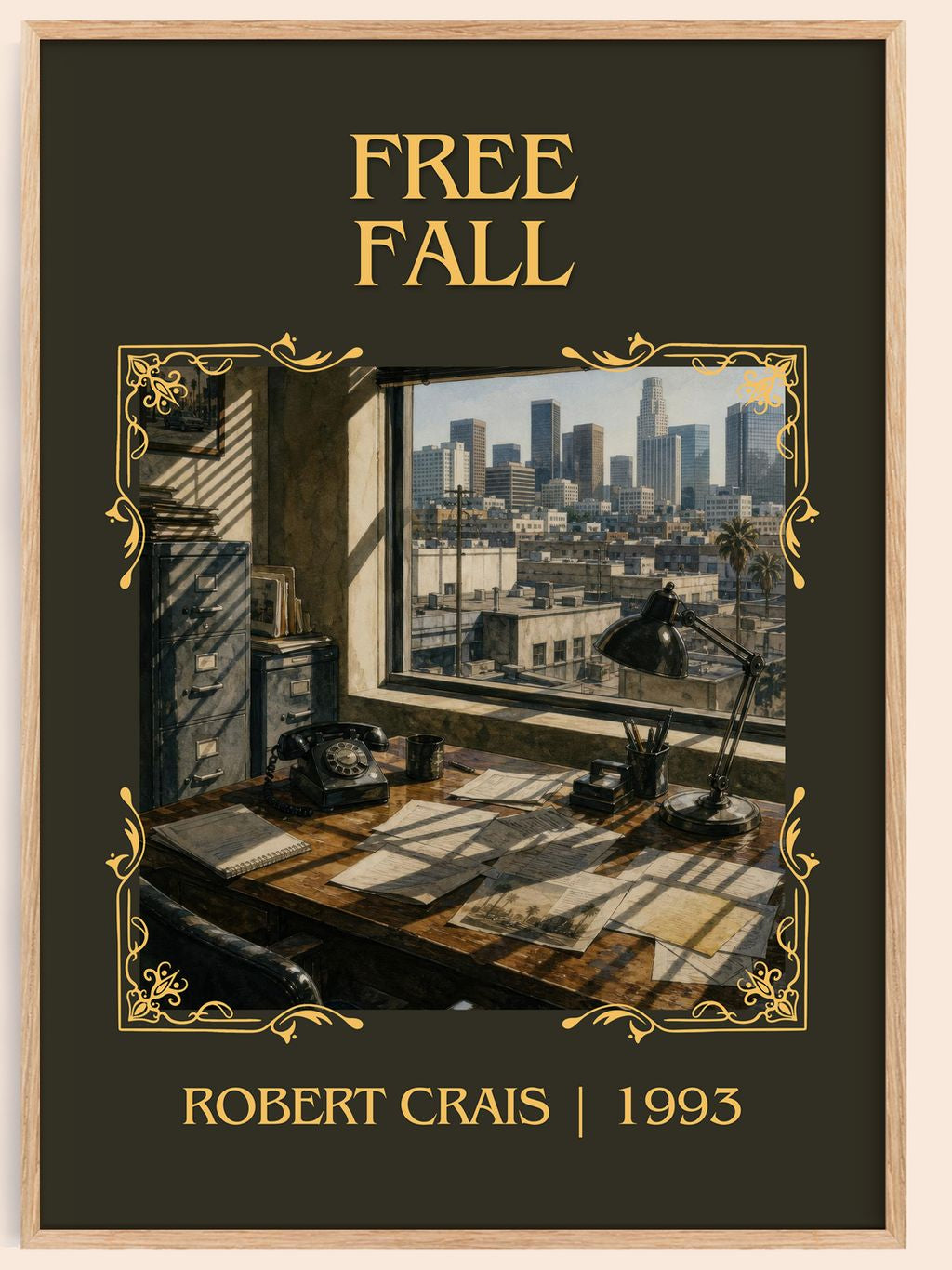 Free Fall Classic Book Art Print by Robert Crais – book poster