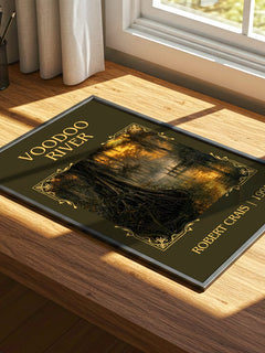 Voodoo River Classic Book Art Print by Robert Crais – print on a sunlit desk