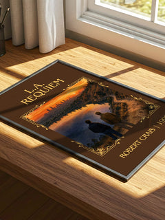 L.A. Requiem Classic Book Art Print by Robert Crais – print on a sunlit desk