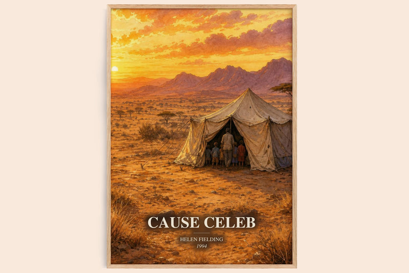 Cause Celeb watercolour book poster by Helen Fielding – framed literary art print
