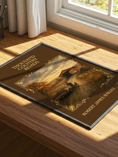 Thousand Country Roads Classic Book Art Print by Robert James Waller – print on a sunlit desk