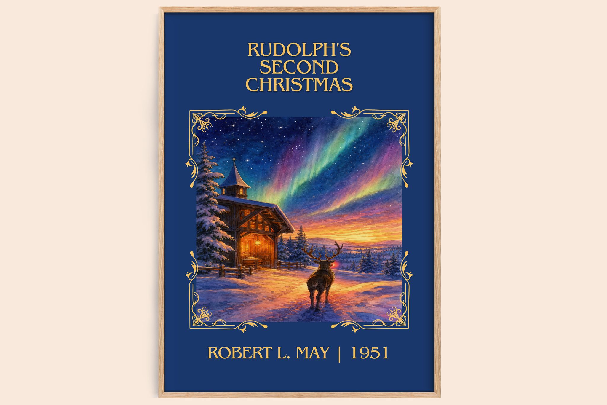 Rudolph's Second Christmas Classic Book Art Print by Robert L. May