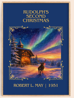 Rudolph's Second Christmas Classic Book Art Print by Robert L. May – book poster