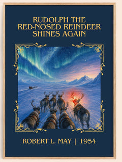 Rudolph The Red-Nosed Reindeer Shines Again Classic Book Art Print by Robert L. May – book poster