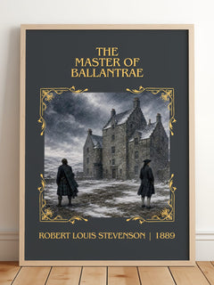 Master Of Ballantrae Classic Book Art Print by Robert Louis Stevenson – framed print leaning on a wooden floor