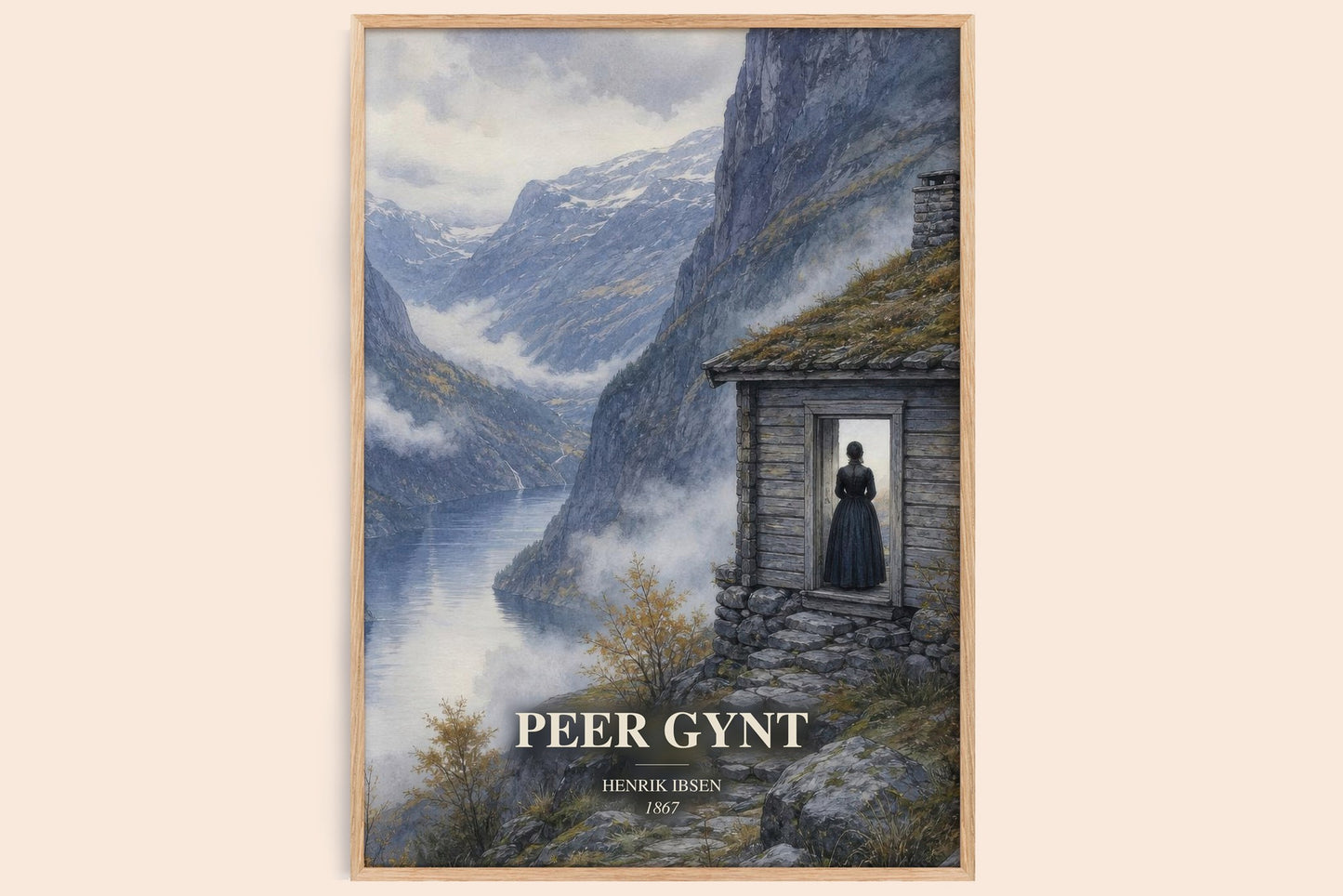 Peer Gynt watercolour book poster by Henrik Ibsen – framed literary art print