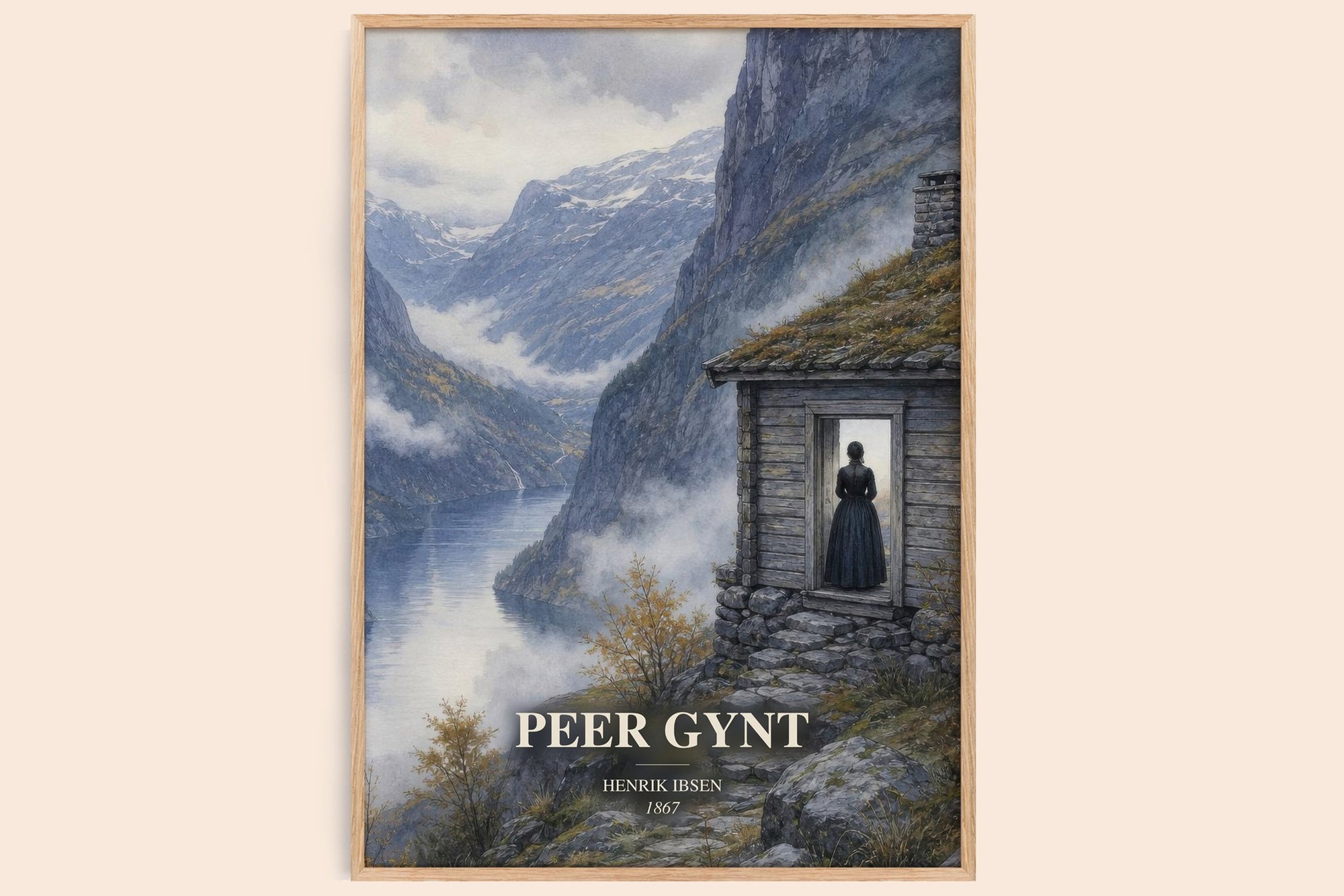 Peer Gynt watercolour book poster by Henrik Ibsen – framed literary art print