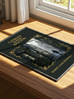 Catriona (David Balfour) Classic Book Art Print by R. Stevenson – print on a sunlit desk