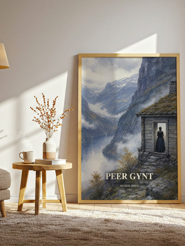 Peer Gynt watercolour print in frame leaning in hallway – classic literature wall art