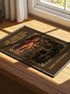 The Merry Men And Other Tales And Fables Classic Book Art Print by Robert Louis Stevenson – print on a sunlit desk