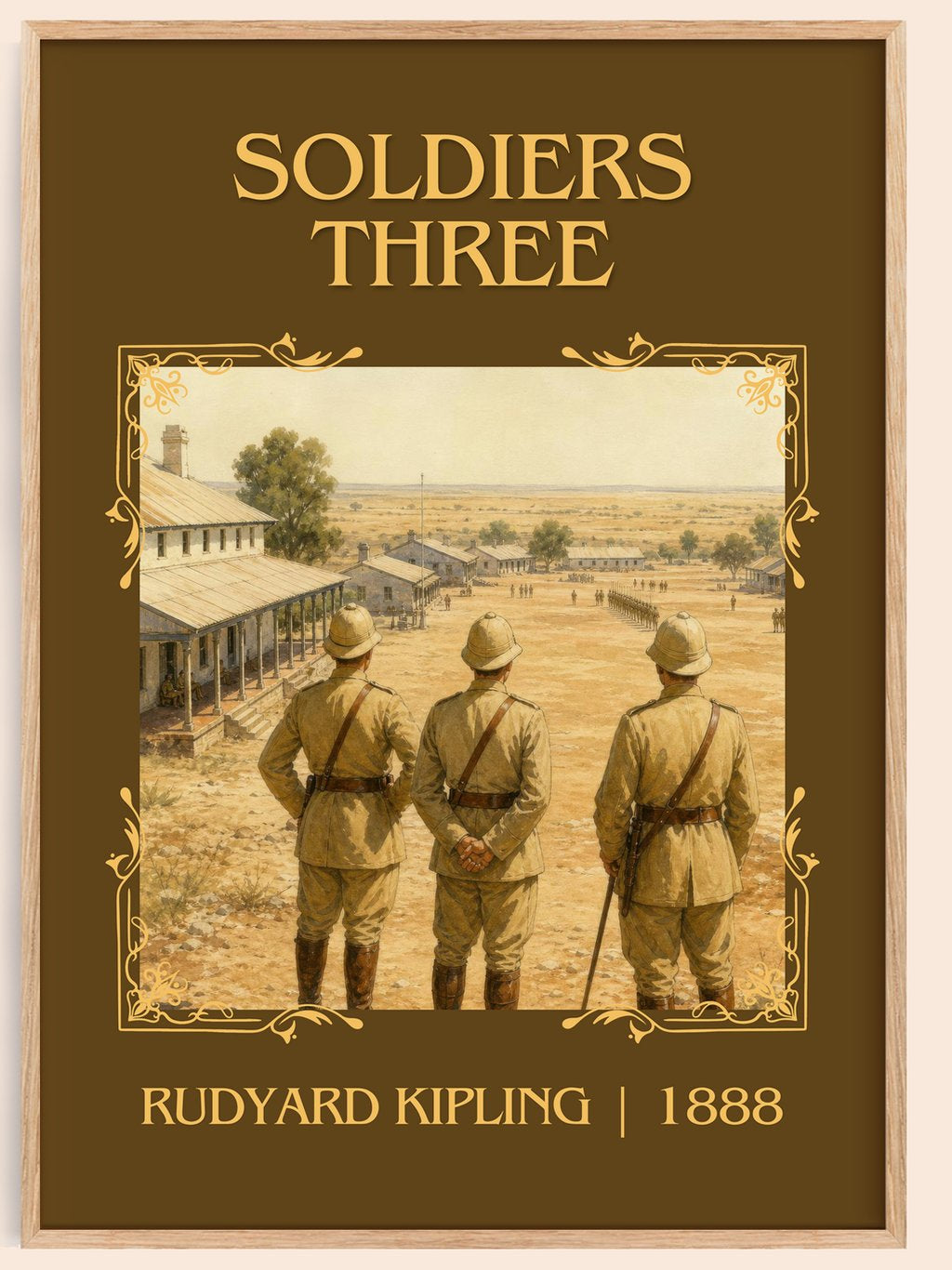 Soldiers Three Classic Book Art Print by Rudyard Kipling – book poster