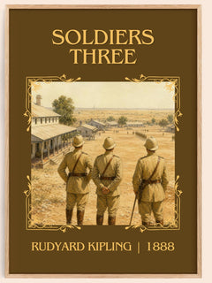 Soldiers Three Classic Book Art Print by Rudyard Kipling – book poster