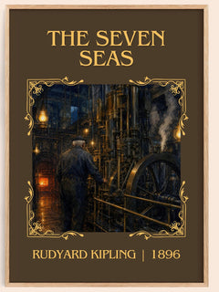 The Seven Seas Classic Book Art Print by Rudyard Kipling – book poster