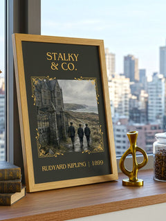Stalky & Co. Classic Book Art Print by Rudyard Kipling – framed print on a city-view windowsill
