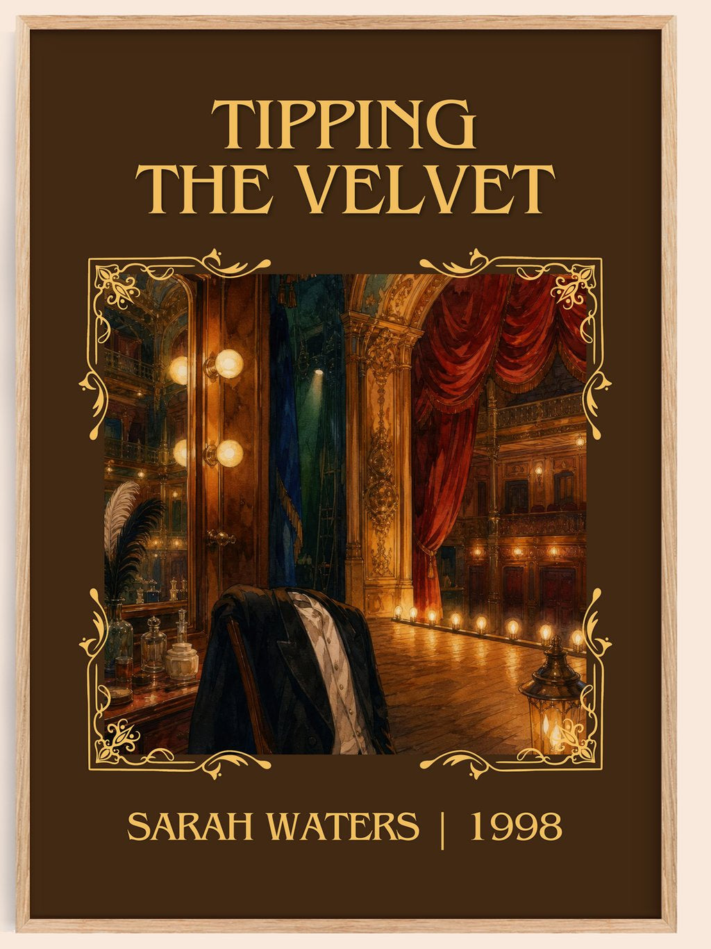 Tipping The Velvet Classic Book Art Print by Sarah Waters – book poster