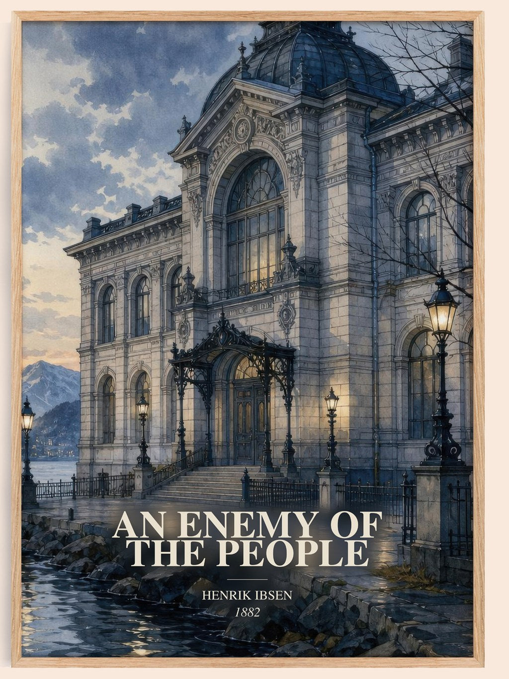 An Enemy Of The People watercolour book poster by Henrik Ibsen – framed literary art print