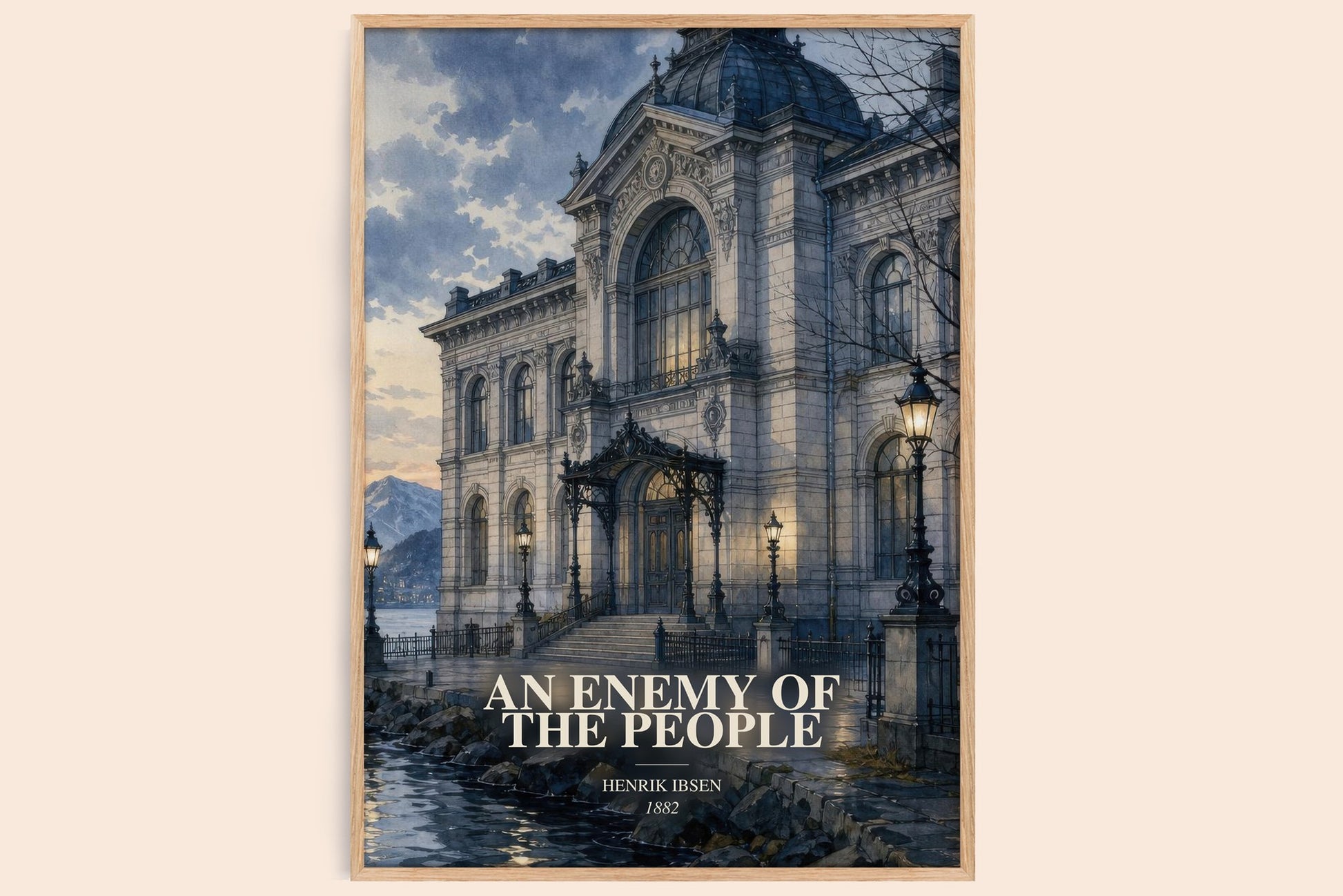 An Enemy Of The People watercolour book poster by Henrik Ibsen – framed literary art print