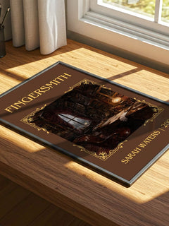 Fingersmith Classic Book Art Print by Sarah Waters – print on a sunlit desk