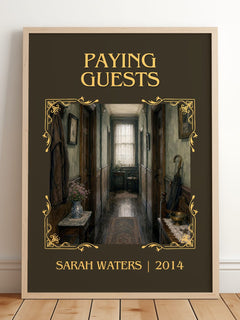 Paying Guests Classic Book Art Print by Sarah Waters – framed print leaning on a wooden floor