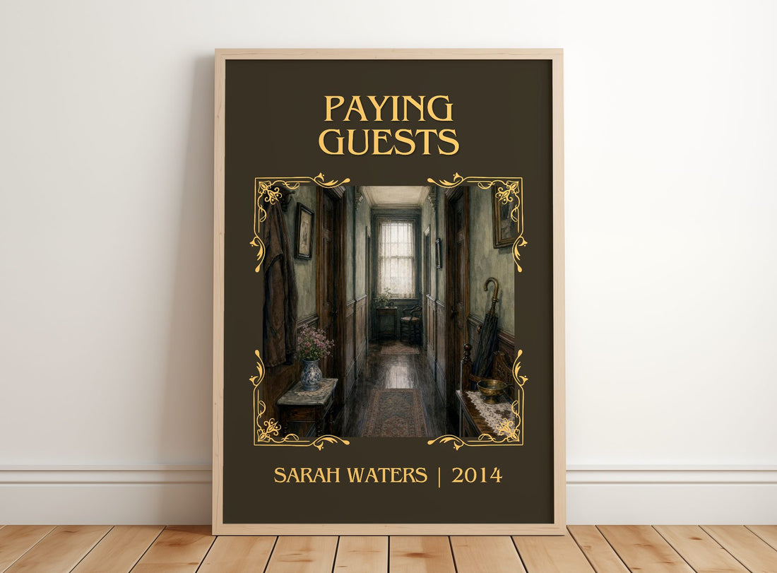 Paying Guests Classic Book Art Print by Sarah Waters – framed print leaning on a wooden floor