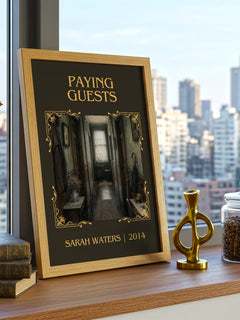 Paying Guests Classic Book Art Print by Sarah Waters – framed print on a city-view windowsill