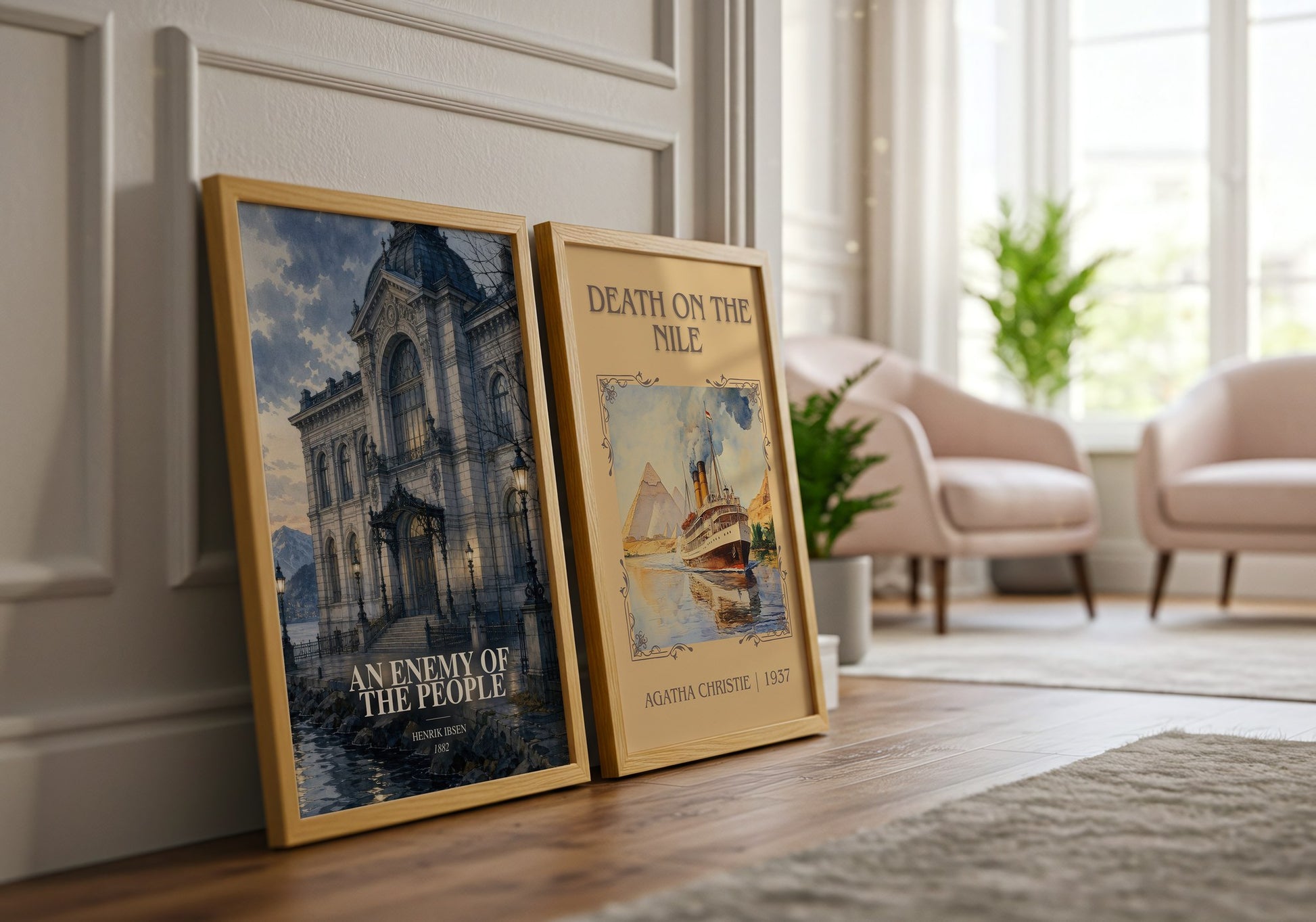 An Enemy Of The People watercolour print framed by window – literary home decor
