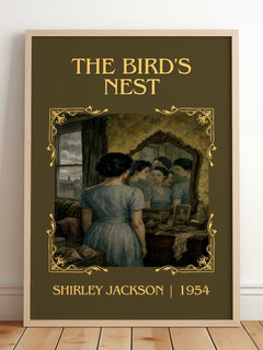 The Bird's Nest Classic Book Art Print by Shirley Jackson – framed print leaning on a wooden floor