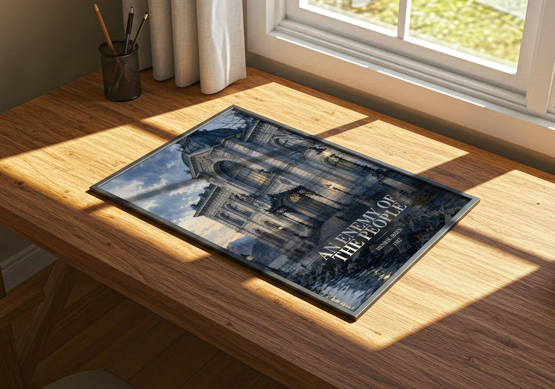 An Enemy Of The People watercolour book poster framed on wall – classic literature wall art