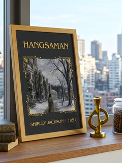 Hangsaman Classic Book Art Print by Shirley Jackson – framed print on a city-view windowsill