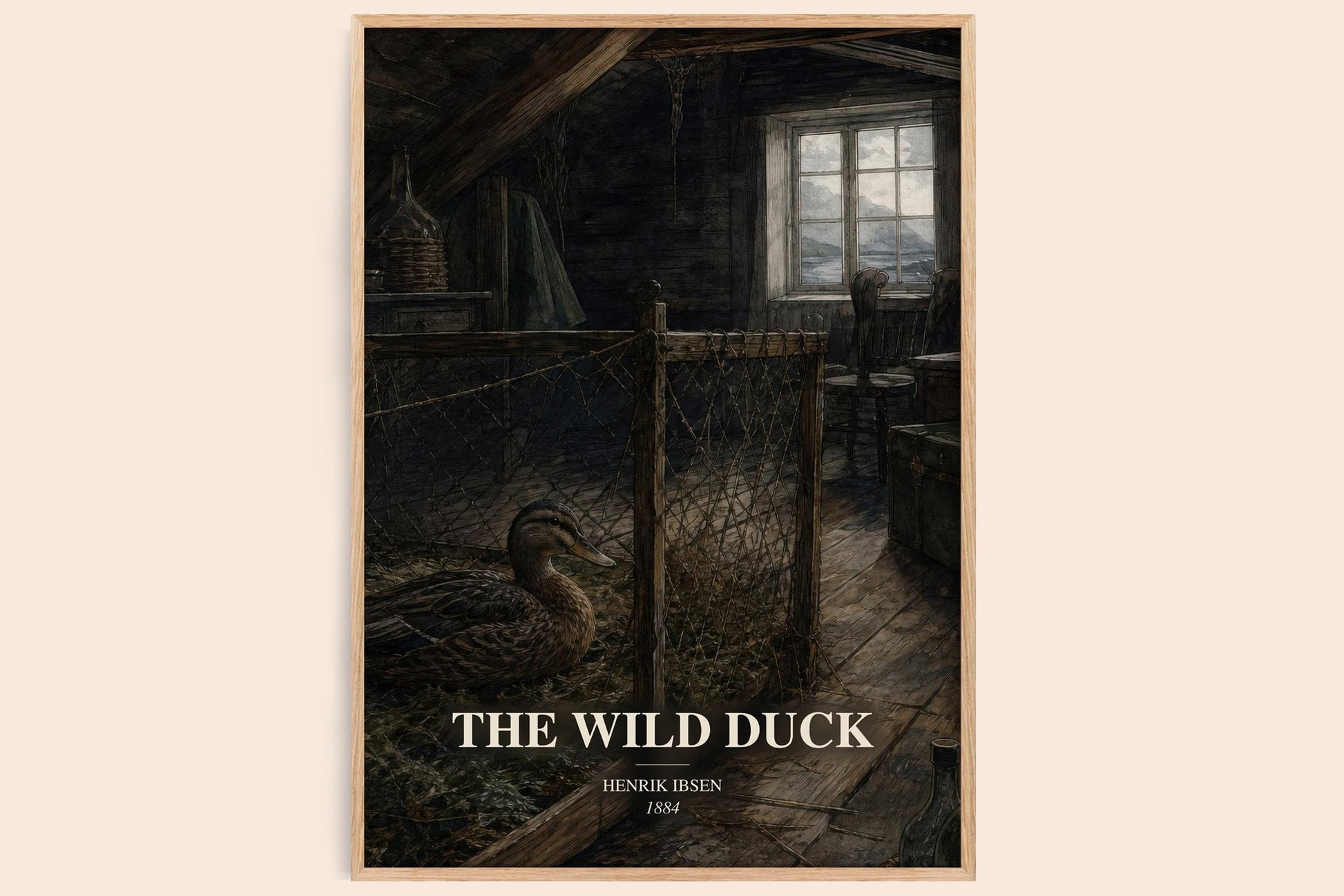 The Wild Duck watercolour book poster by Henrik Ibsen – framed literary art print