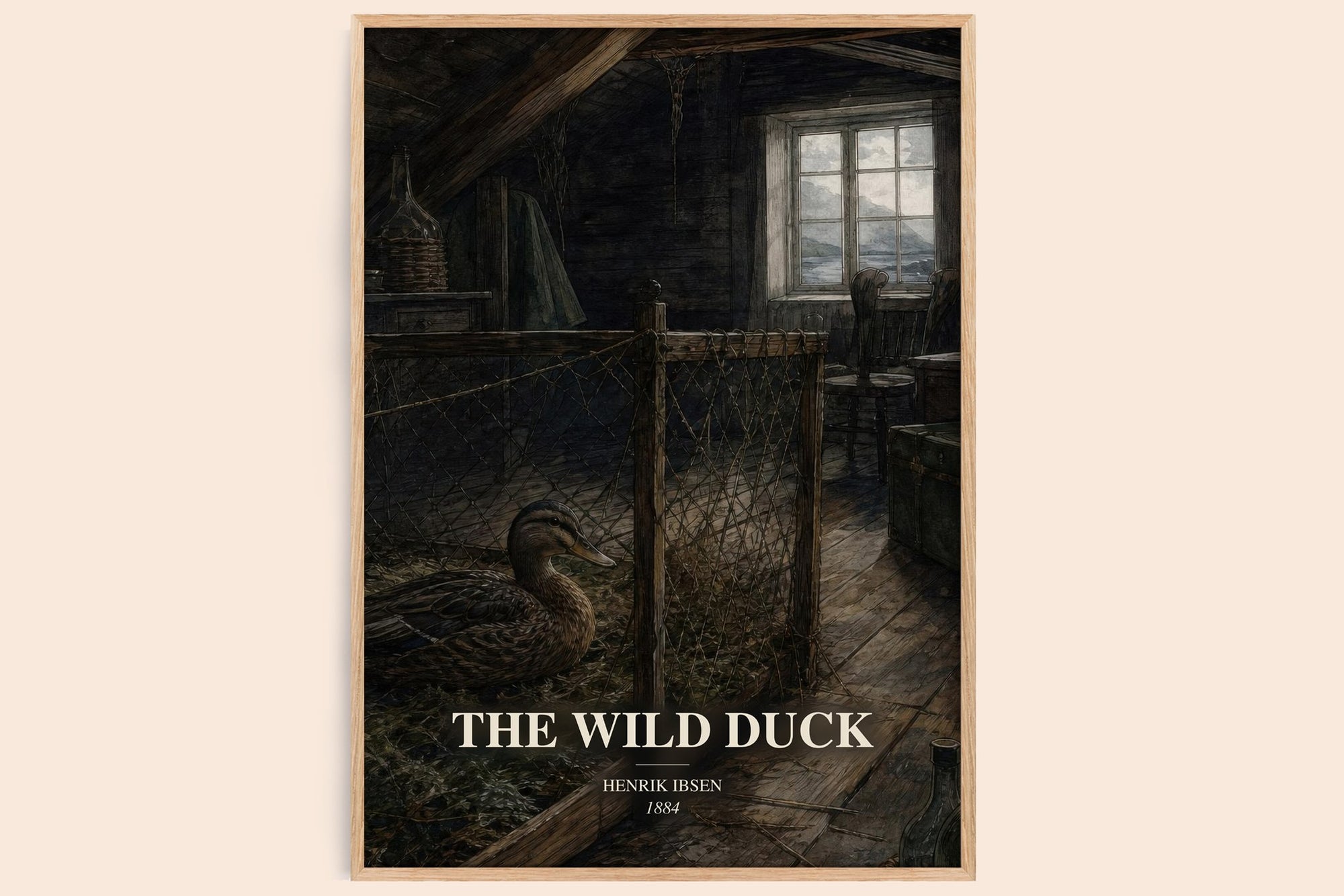 The Wild Duck watercolour book poster by Henrik Ibsen – framed literary art print
