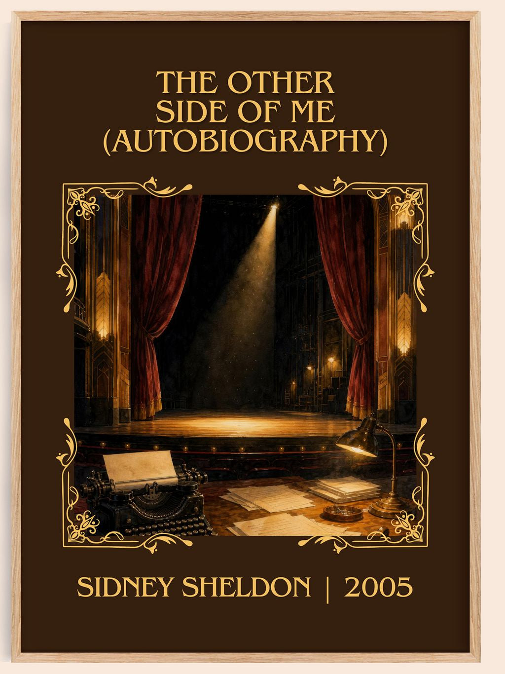 Other Side Of Me (Autobiography) Classic Book Art Print by S. Sheldon – book poster