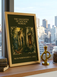 Daughter Of Doctor Moreau Classic Book Art Print by S. Moreno-Garcia – framed print on a city-view windowsill