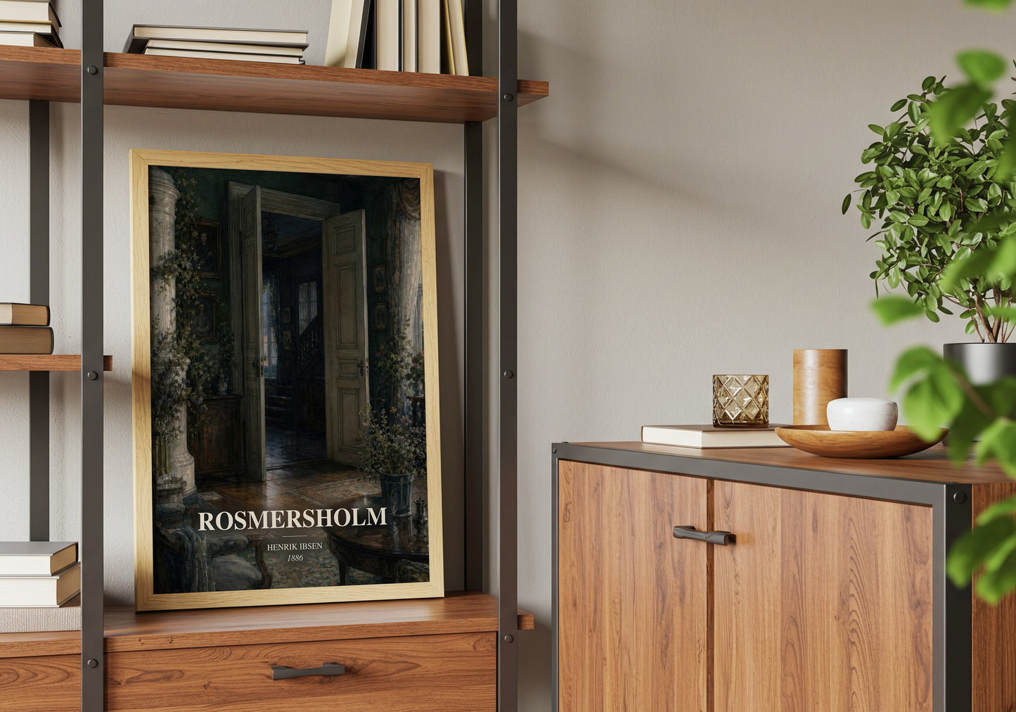 Rosmersholm book watercolour illustration paper finish options – matte satin gloss