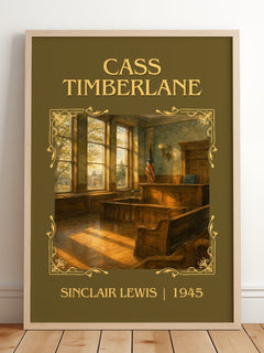 Cass Timberlane Classic Book Art Print by Sinclair Lewis – framed print leaning on a wooden floor