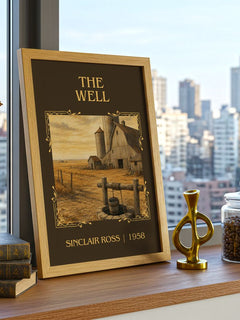 The Well Classic Book Art Print by Sinclair Ross – framed print on a city-view windowsill
