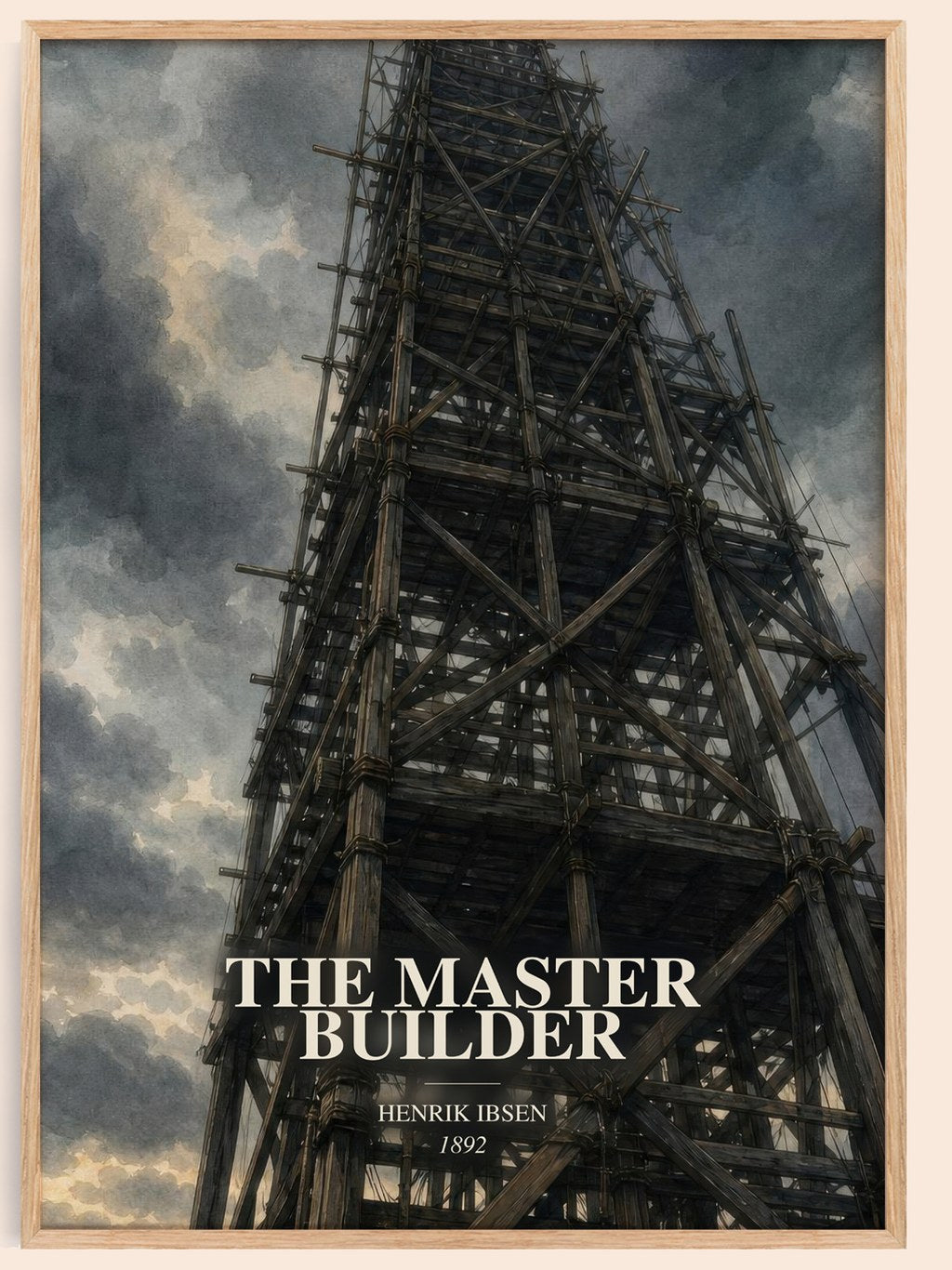 The Master Builder watercolour book poster by Henrik Ibsen – framed literary art print