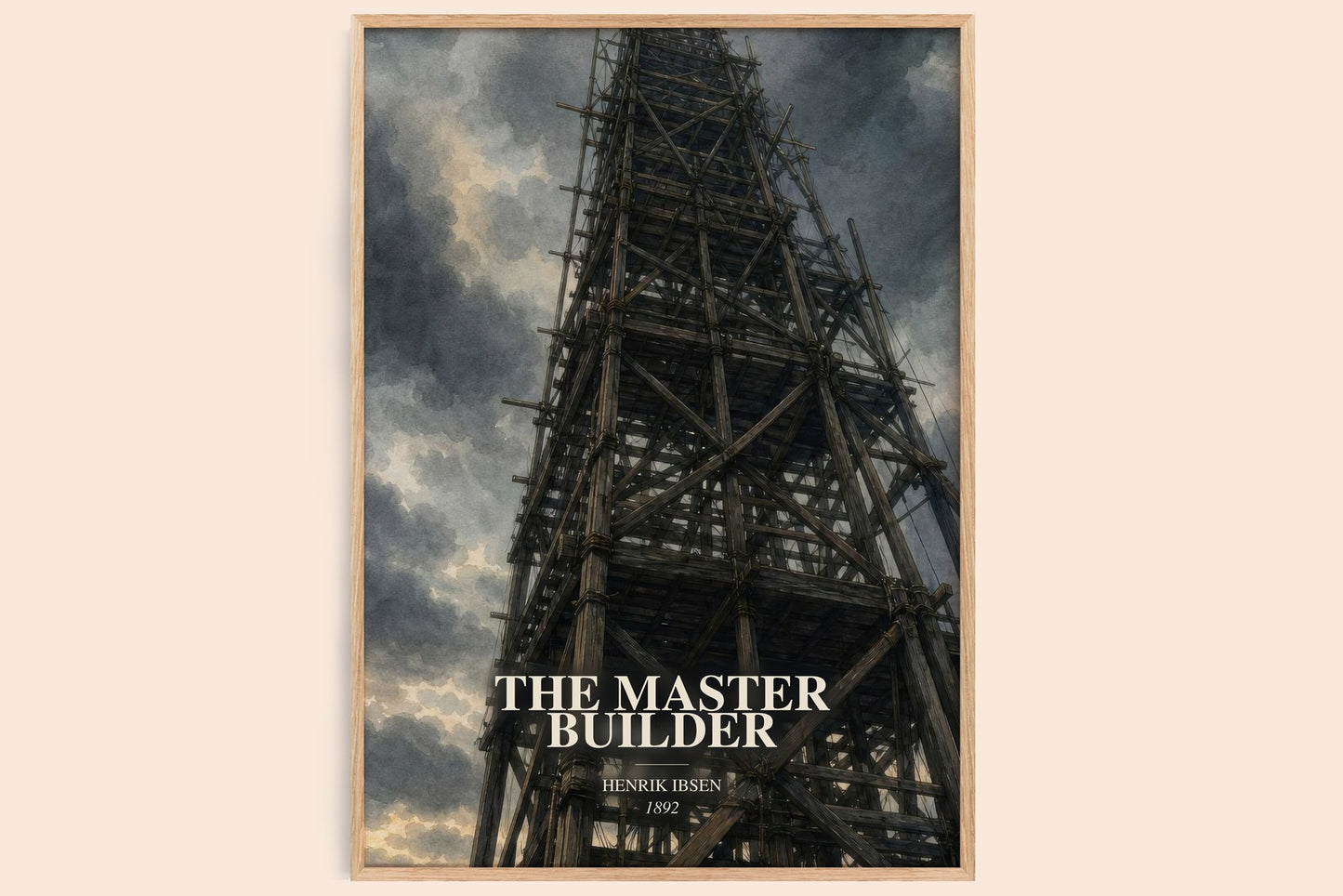 The Master Builder watercolour book poster by Henrik Ibsen – framed literary art print