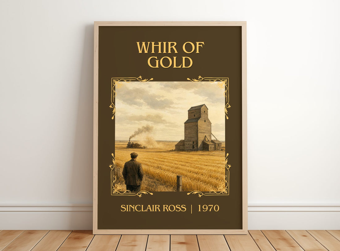 Whir Of Gold Classic Book Art Print by Sinclair Ross – framed print leaning on a wooden floor