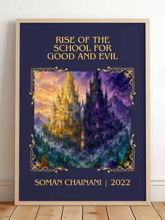 Rise Of The School For Good And Evil Classic Book Art Print by Soman Chainani – framed print leaning on a wooden floor