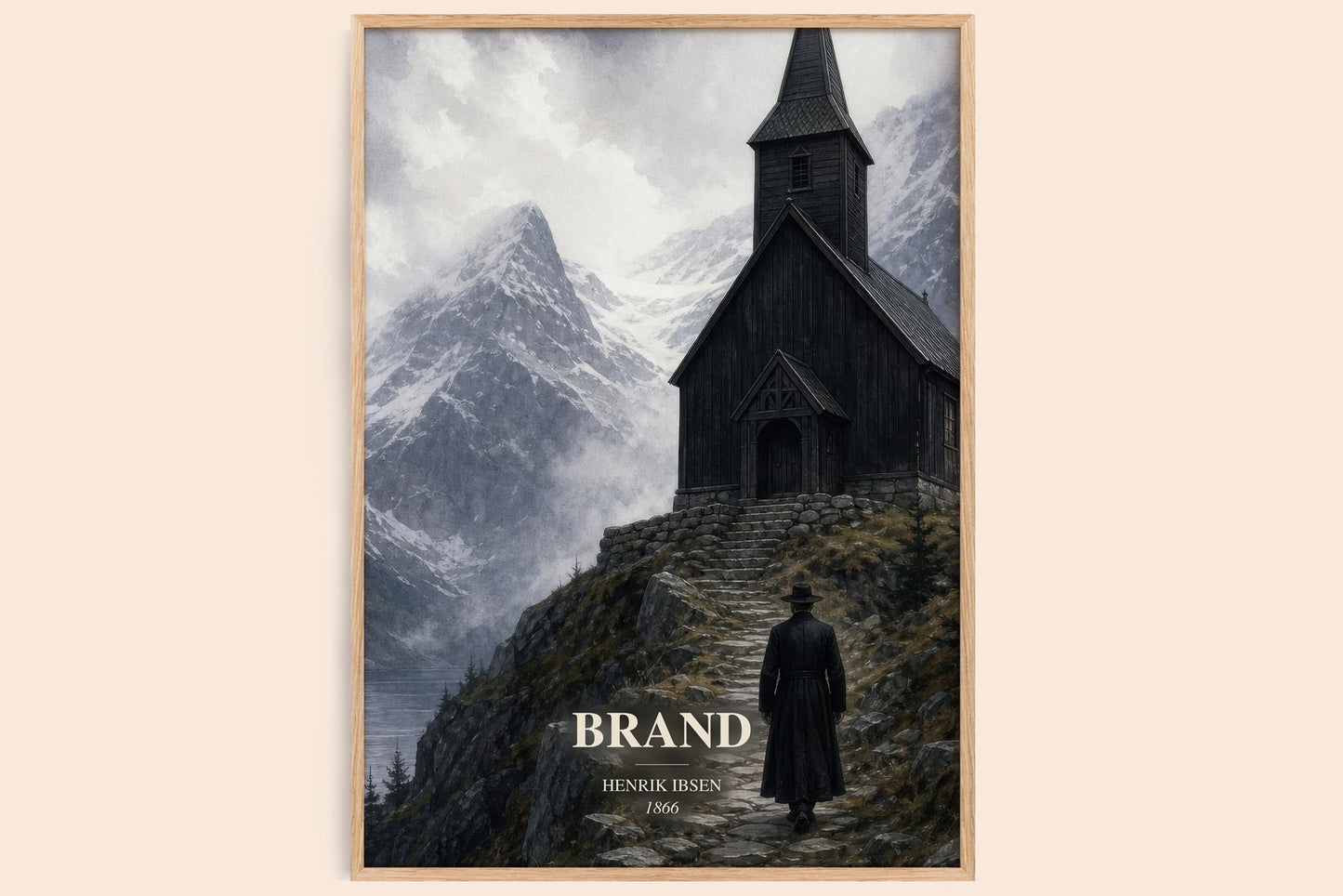 Brand watercolour book poster by Henrik Ibsen – framed literary art print