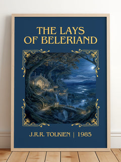 The Lays Of Beleriand Classic Book Art Print by J.R.R. Tolkien – framed print leaning on a wooden floor