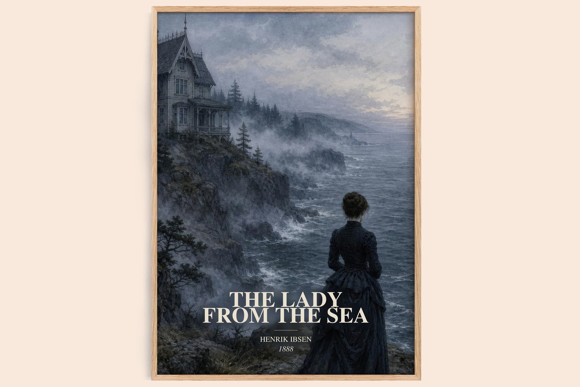 The Lady From The Sea watercolour book poster by Henrik Ibsen – framed literary art print