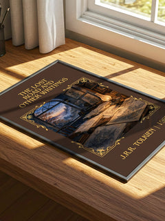 Lost Road And Other Writings Classic Book Art Print by J.R.R. Tolkien – print on a sunlit desk