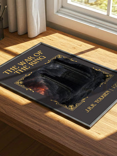 The War Of The Ring Classic Book Art Print by J.R.R. Tolkien – print on a sunlit desk