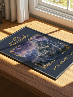 The Peoples Of Middle-Earth Classic Book Art Print by J.R.R. Tolkien – print on a sunlit desk