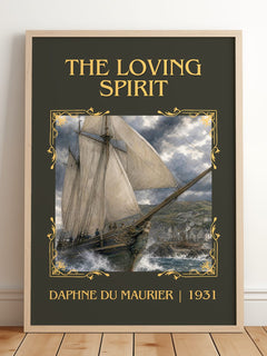 The Loving Spirit Classic Book Art Print by Daphne du Maurier – framed print leaning on a wooden floor