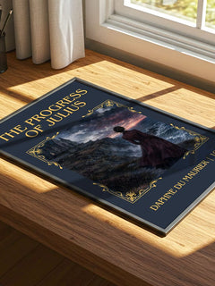 The Progress of Julius Classic Book Art Print by Daphne du Maurier – print on a sunlit desk